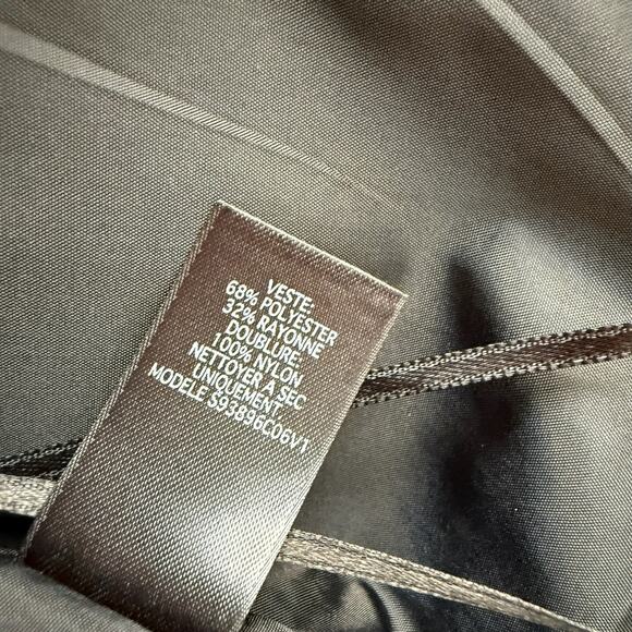 90s Guess Black Pinstripe Button Suit Vest Moto Grunge Goth Size Large NWT - Picture 7 of 8